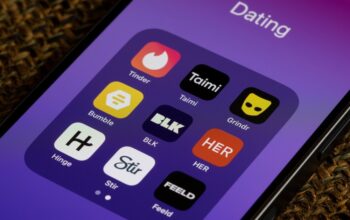 Gay Dating App Icons on Mobile Phone